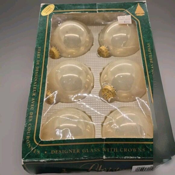 Vintage Christmas By Krebs Tree Ornament Glass Decoration Ball Glazed Bisque - Picture 4 of 5